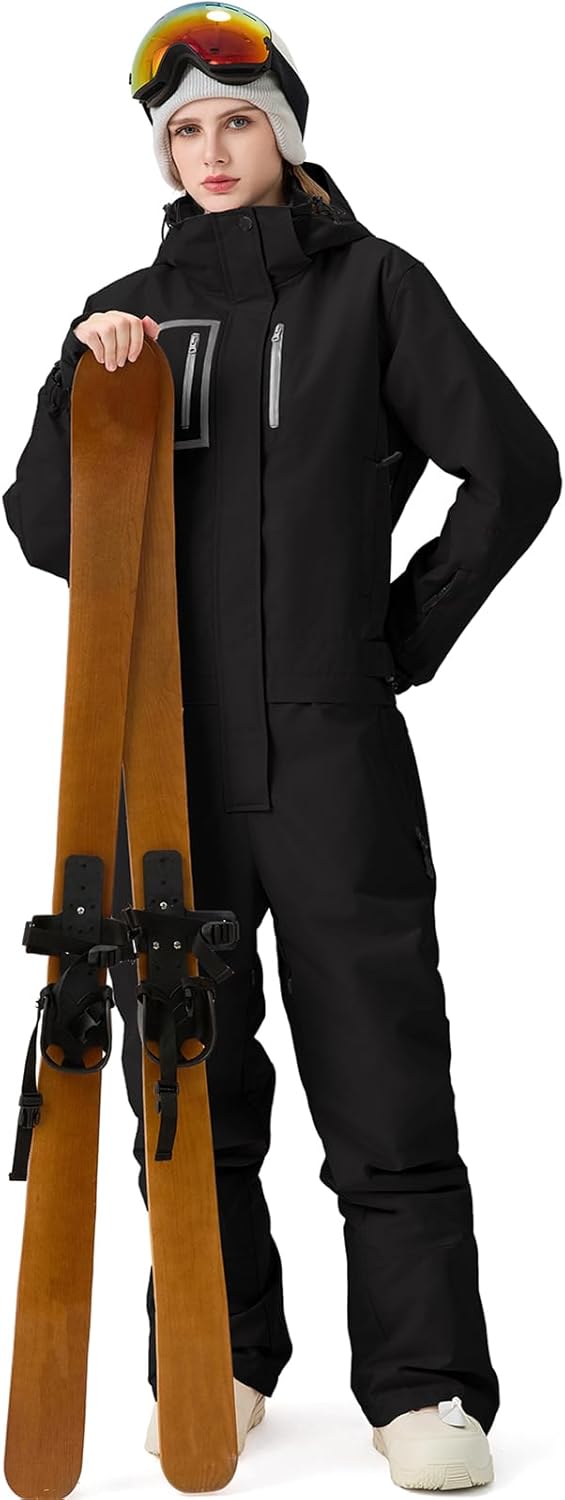 YEEFINE Women's Ski Suit One Piece Baggy Snowsuit Insulated Snowboard Suits Loose Snow Jacket Jumpsuits Waterproof - Image 6