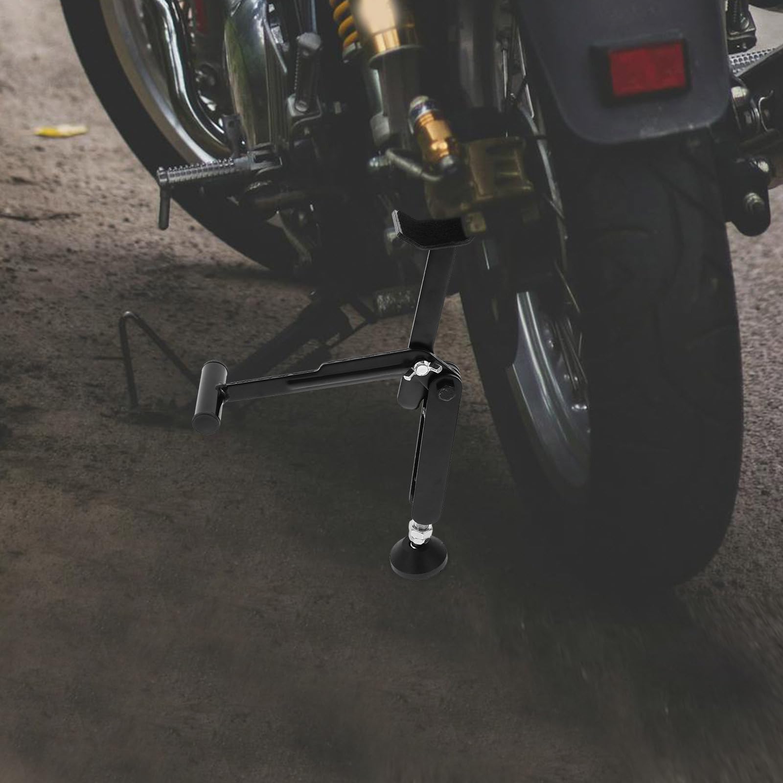 Mipcase Cavalletto Solleva Moto in Metallo Nero per Ruota Anteriore e Posteriore, Pieghevole e Sollevamento senza Sforzo per Manutenzione e Riparazione Moto
