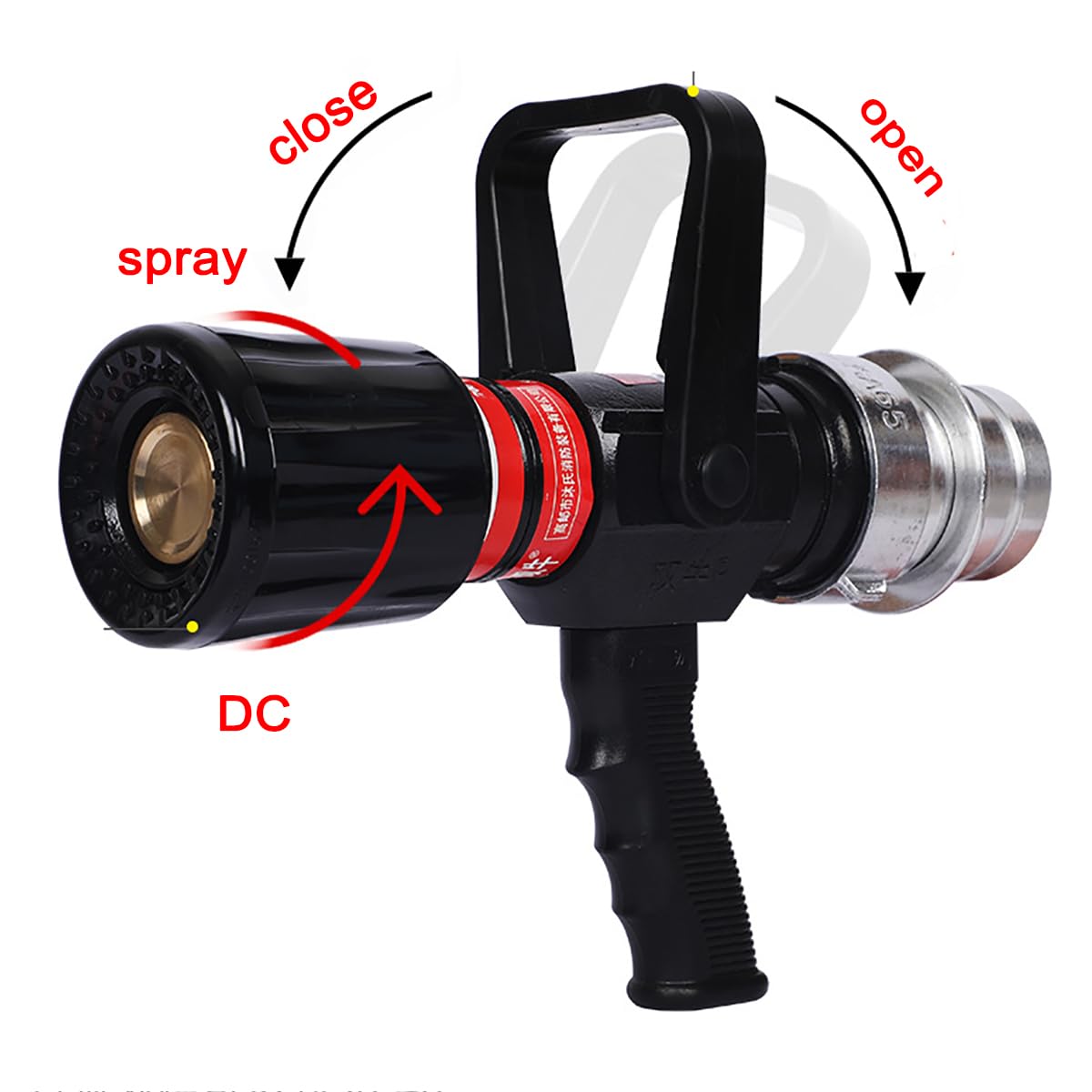 Boquilla de bombero de metal pesado: pulverizador de manguera de alta presión con agarre ergonómico y mango de palanca para limpieza, riego, jardín, lavado de coches y extinción de incendios.