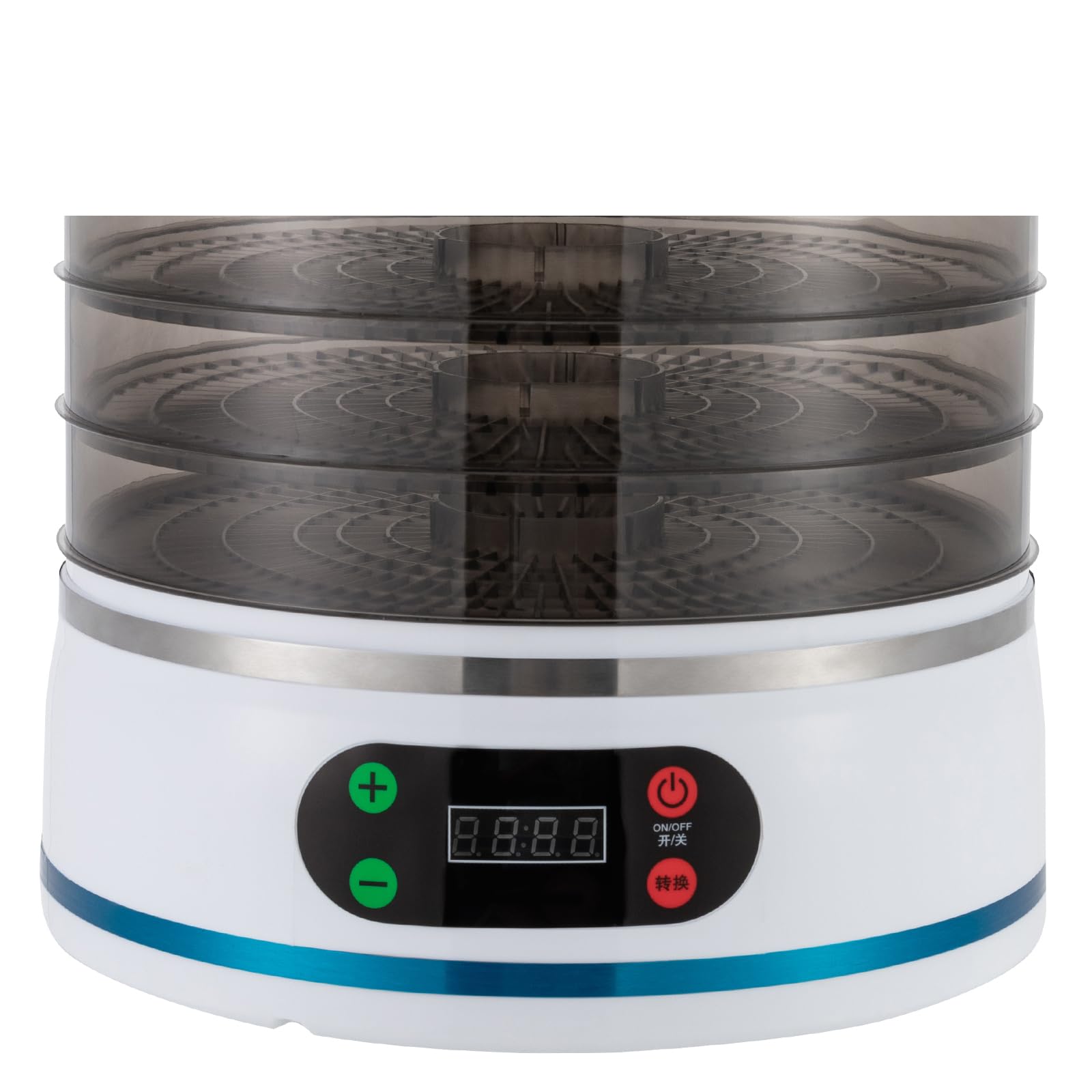 Suszarka do suszenia, 5-warstwowa, 350 W, 220 V, 35-70 ℃, 1-72 h, regulator czasowy do żywności, mięsa, owoców, grzybów, biały, wtyczka UE