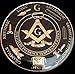 Delux Masonry Symbols Black Golden Quality Heavy Alloy car Emblem Size 2.75" Inches