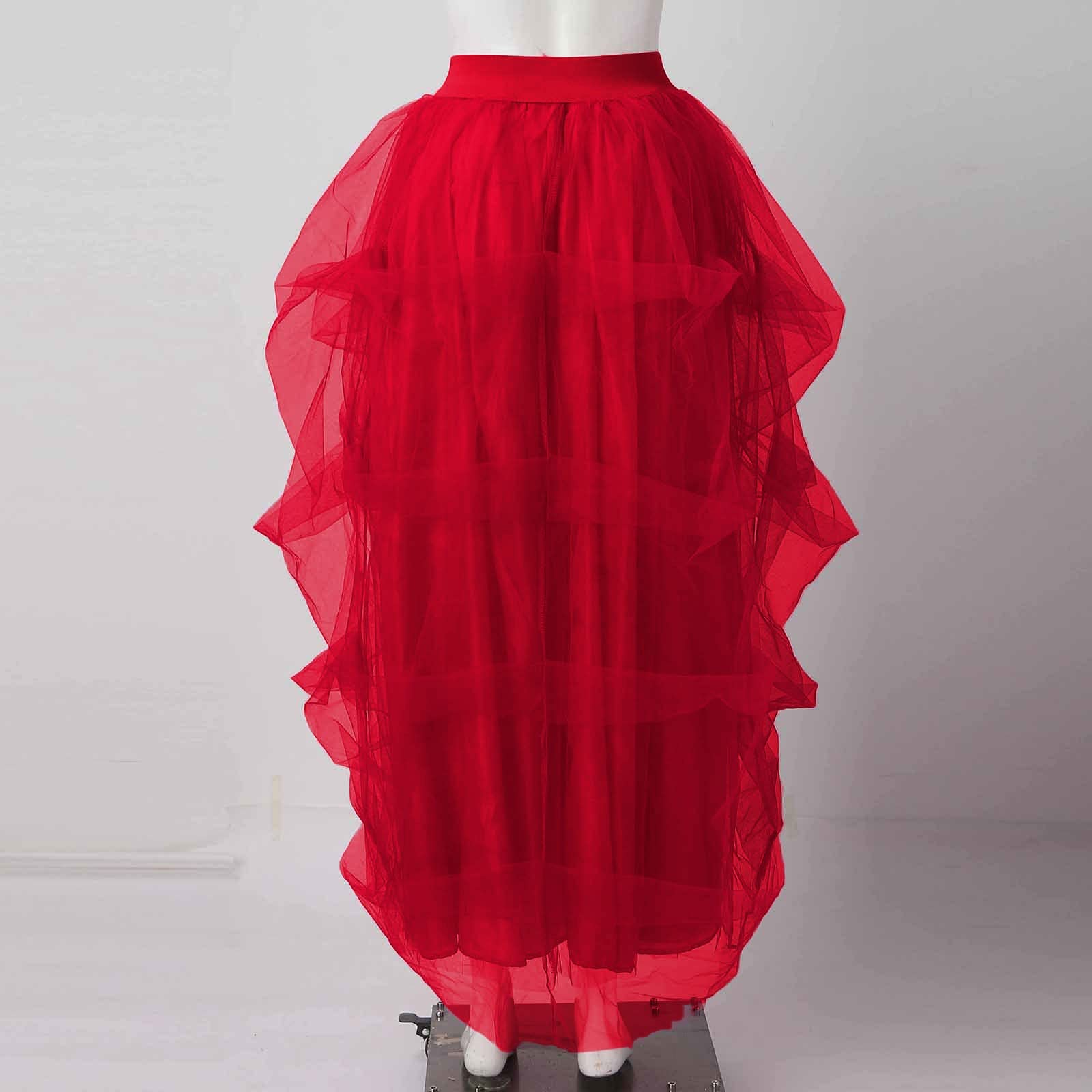Tüllrock Schwarz Damen Hohe Taille Elastischer Gürtel Lässiger Poncho Damenrock Blasenrock Rock Kinder Mädchen Schwarzer Karneval Kostüme Sonnenkostüm Pink Kostüm Unterrock Weiß Kurz
