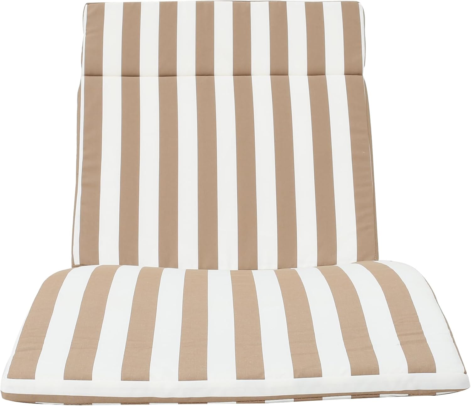 Christopher Knight Home Salem Outdoor Water Resistant Chaise Lounge Cushion, Brown And White Stripes, 79.25" L x 27.50" W x 1.50" H