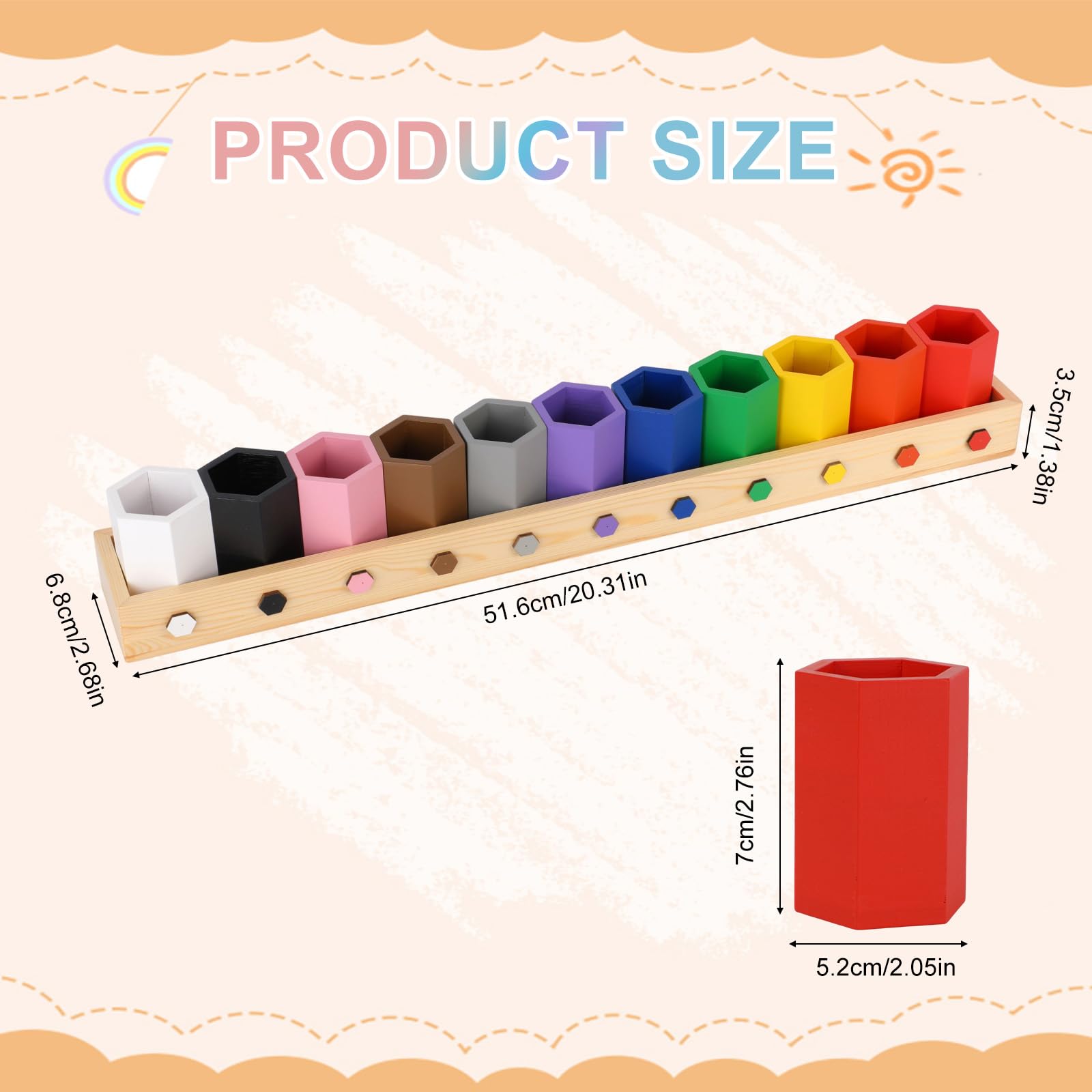 Pot Crayon Couleur Bois, Porte-Crayons avec 11 Compartiments Amovibles Boîte de Rangement pour Marqueurs Créatifs Idéal pour Enfants Bureau Maison et École Fournitures