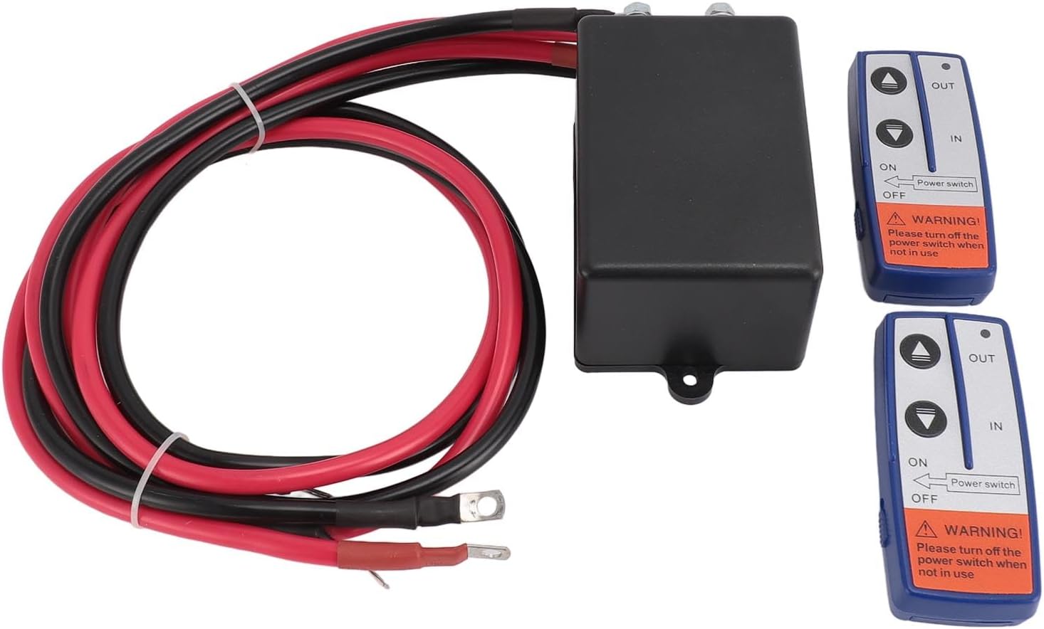 250A 12V Electric Winch Relay, Brass Coil Winch Control Box with Remote Control for ATV and Lawn Mowers