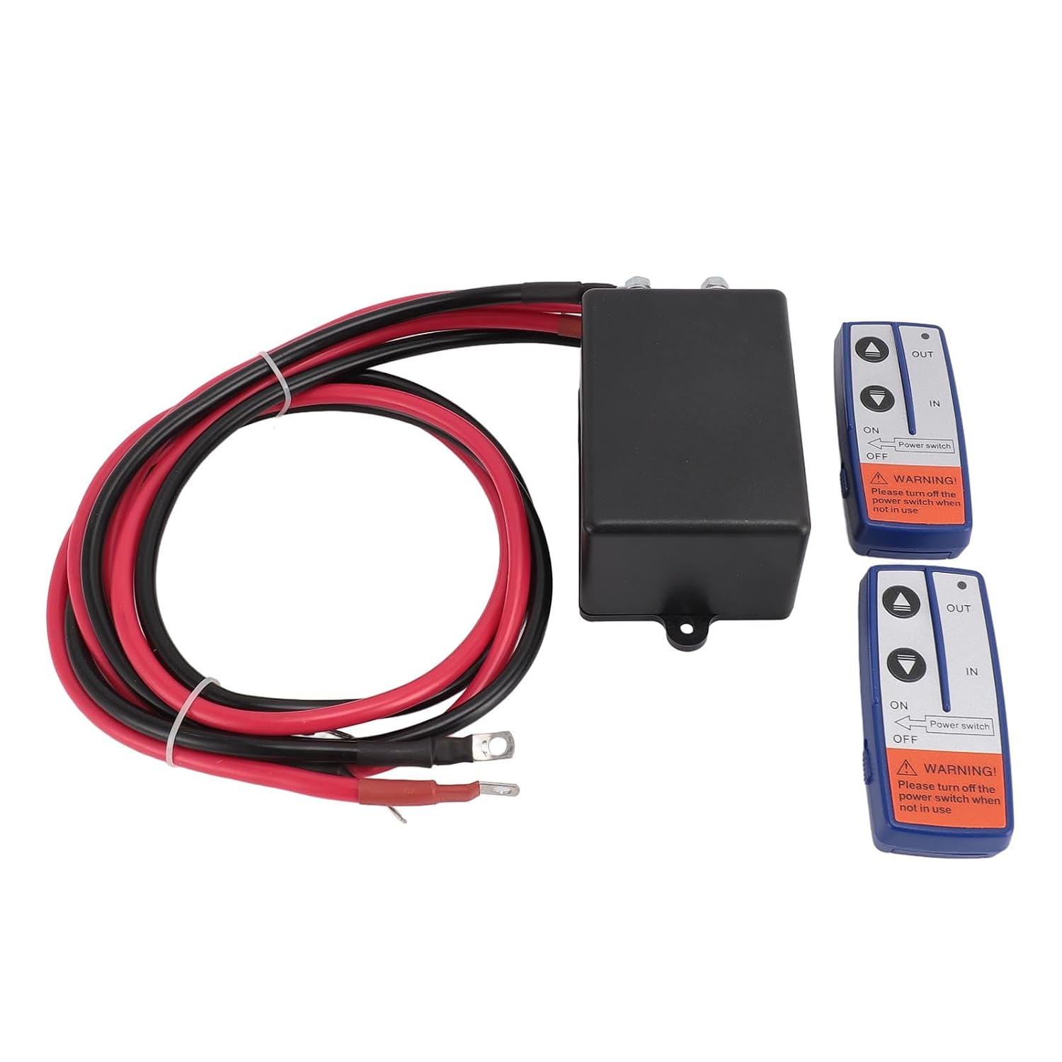 Winch Remote Control Kit, Winch Accessories with 2 Remote Controllers Compact Winch Control Box Relay 12V 250A Electric Winch Relay for ATV, Tractors, Cranes
