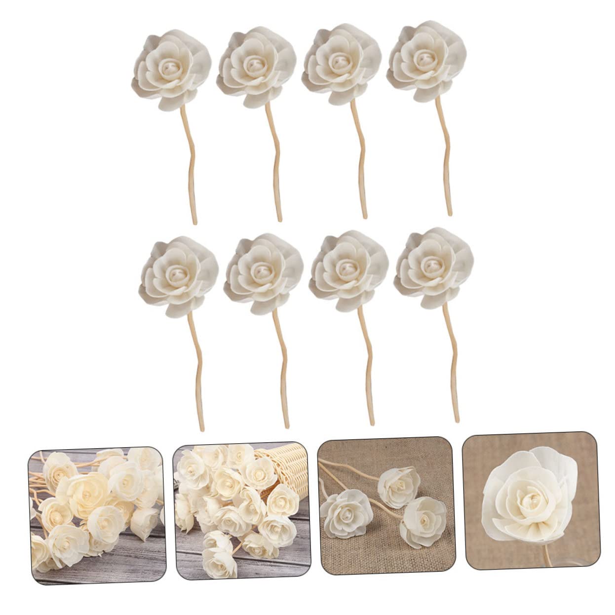 Alipis 32 Piezas Flor de Hierba de ratán Recarga de del difusor Palo de perfumado Oil Diffuser ambientador Palo difusor de Aroma de Flores Palos difusores con Flores