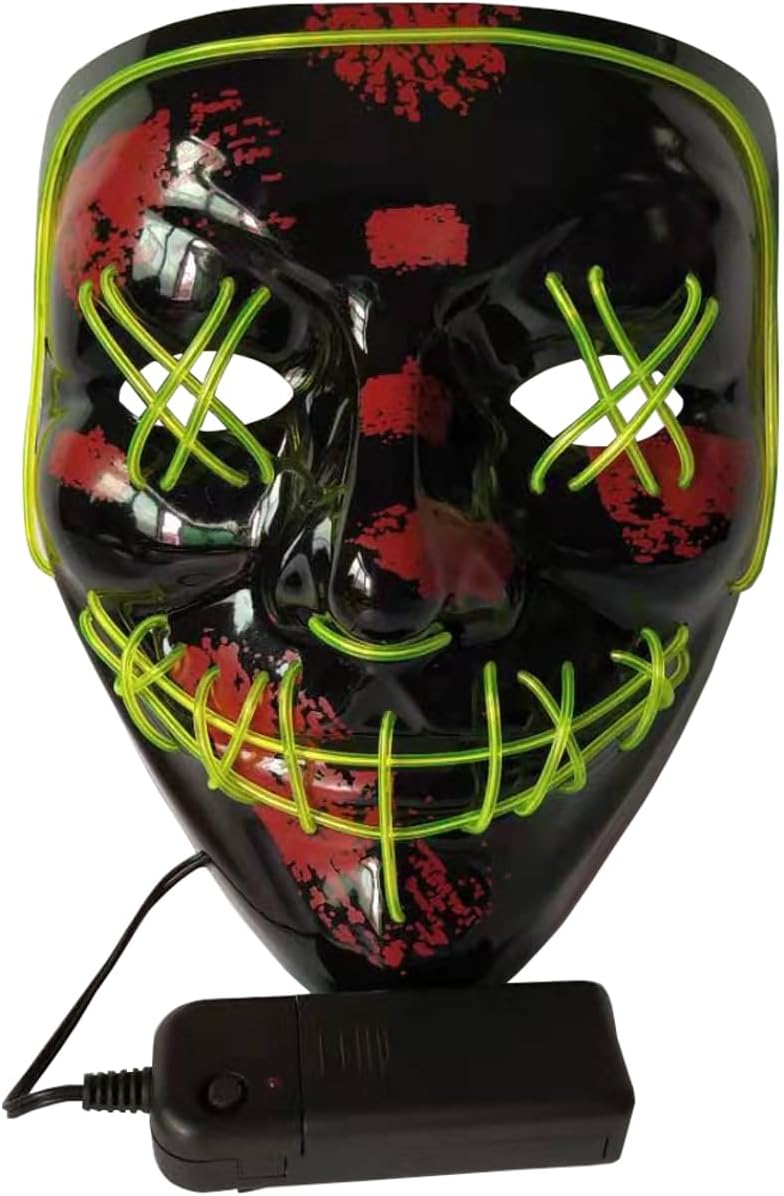 Purge Light Up Yellow Cross Hatch Eyes Mask Costume Accessory