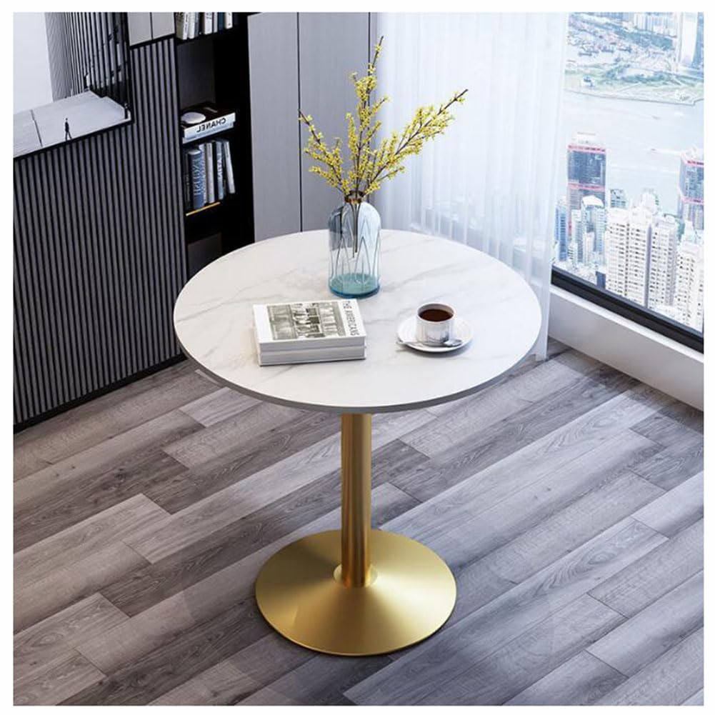 Jhaismao A Round Dining Table 60/70/80Cm Marble Kitchen Table With Pedestal Base In Tulip Design For Home Office Living Room Kitchen Leisure(Size:60cm,Color:a)