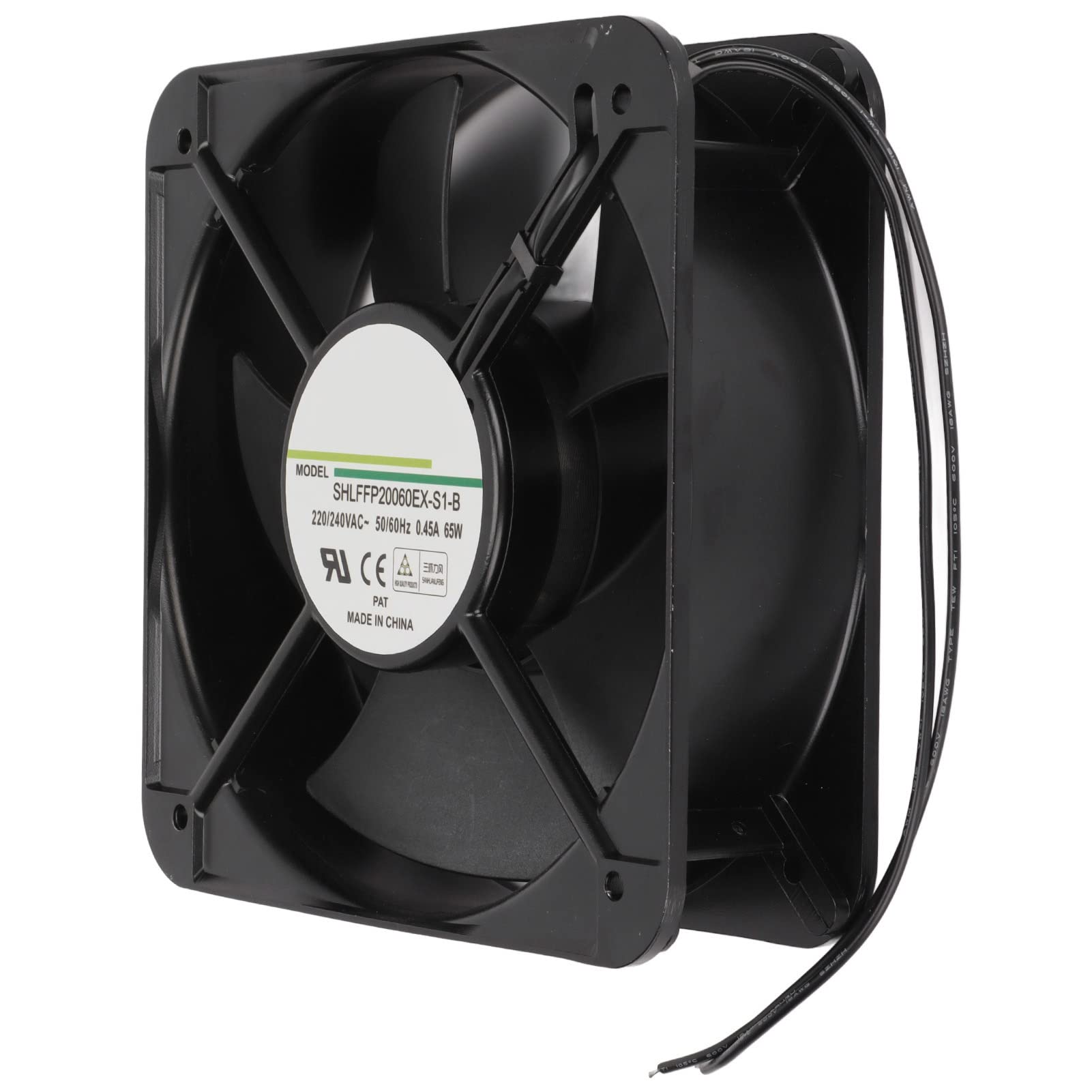 Acouto 200mm Wentylator Chłodzący 200x80mm 532CFM 65W 220V Wentylator Wyciągowy z Podwójnymi łożyskami Kulkowymi z obudową ze Stopu Aluminium do Wentylacji Obudów, Maszyn, zasilaczy.