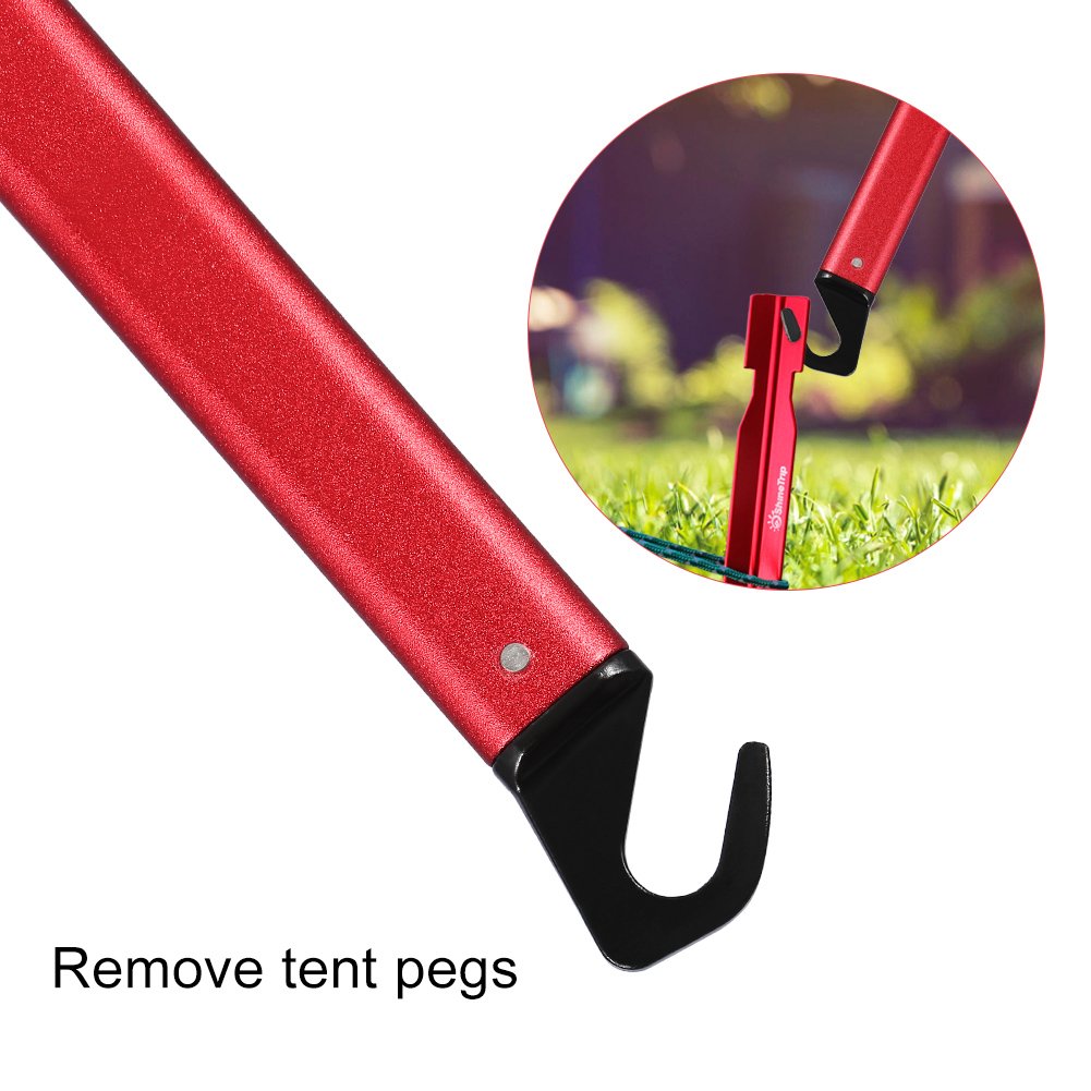 Yosoo Maillet Marteau pour Piquet De Tente Extracteur Outil Multifonctionnel Accessoire Tente pour Camping Randonnée (Couleur : Rouge)