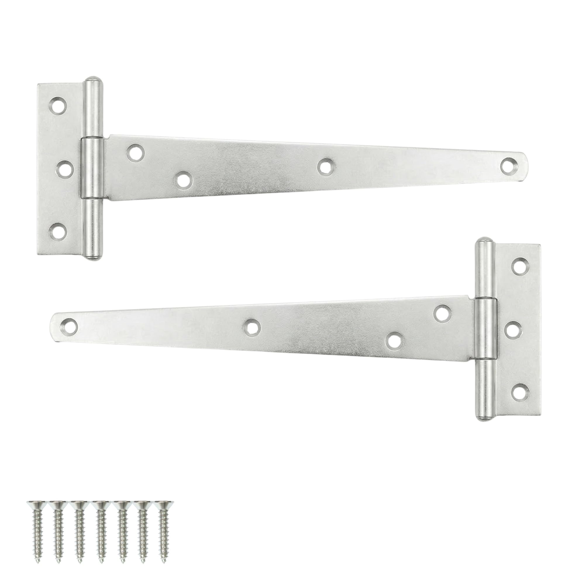 Keypak 2 Pack 250mm (10") T-Hinges Zinc Plated, Corrosion-Resistant Metal Tee Hinges for Sheds, Barn Doors, Garage Doors & Wooden Gates