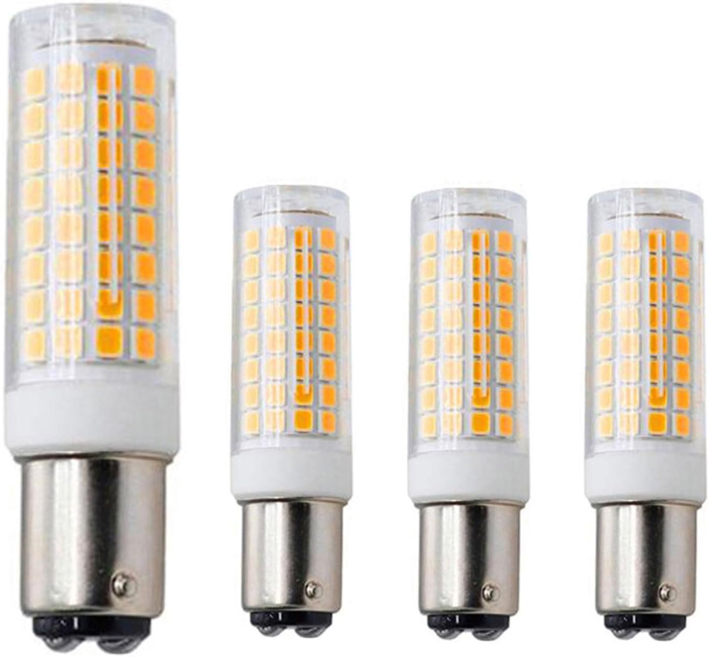 4 Pack 10W BA15D LED Light Bulb (100W Halogen Equivalent), Cool White 6000K, AC110V, BA15D Double Contact Bayonet Base, Dimmable, BA15D Ceramic LED Corn Light Bulbs