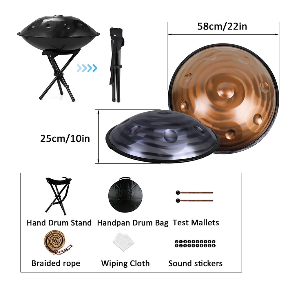 Amazon.com: Hand Pan in D Minor 22inch/56cm 9/10/12 Notes 432HZ