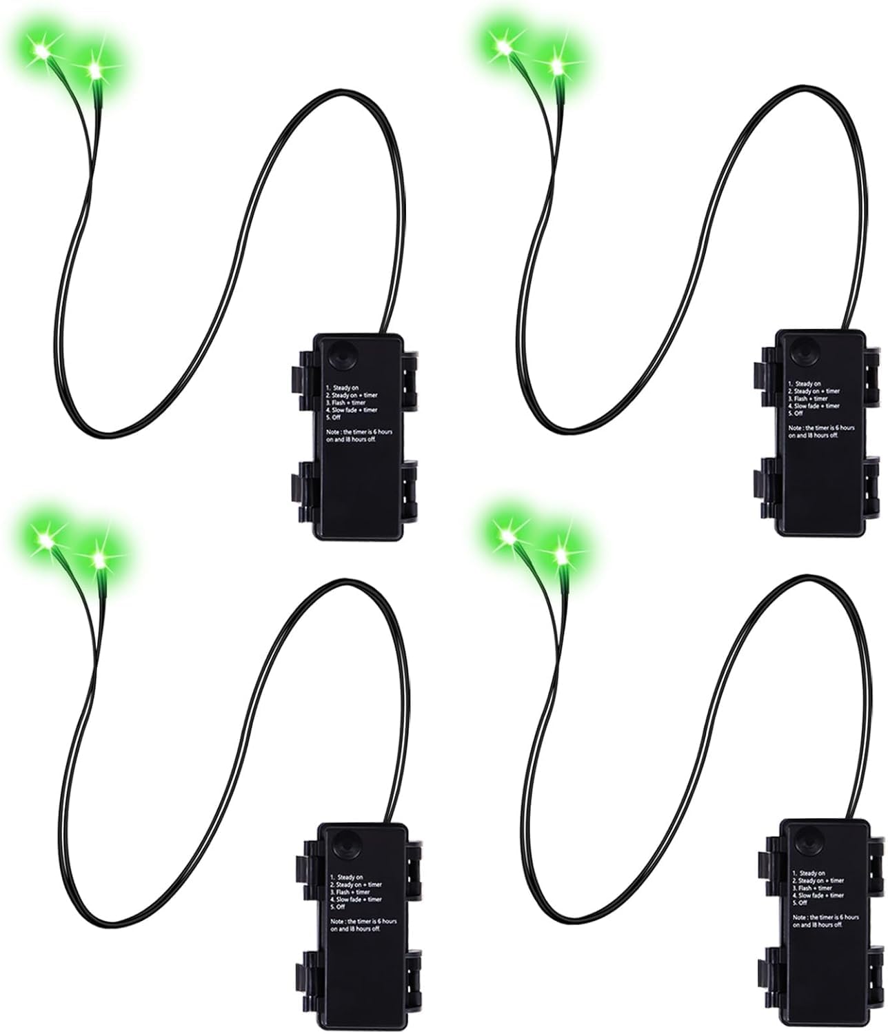 4PCS LED Red Glowing Eyes for Halloween Mask Light up Skeleton Eyes with Timer