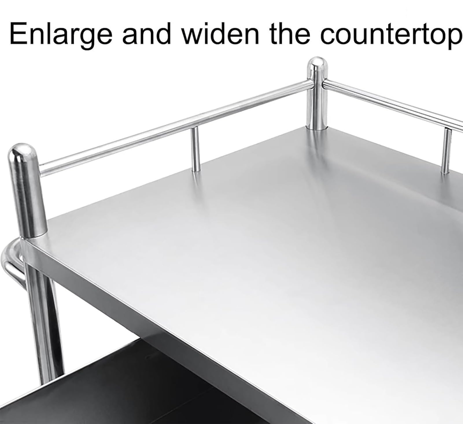 Carro de trabajo de acero inoxidable con ruedas, carro utilitario de 2 niveles, carro de cocina con ruedas, carro de laboratorio móvil para clínicas, multifuncional para interiores y exteriores de ace