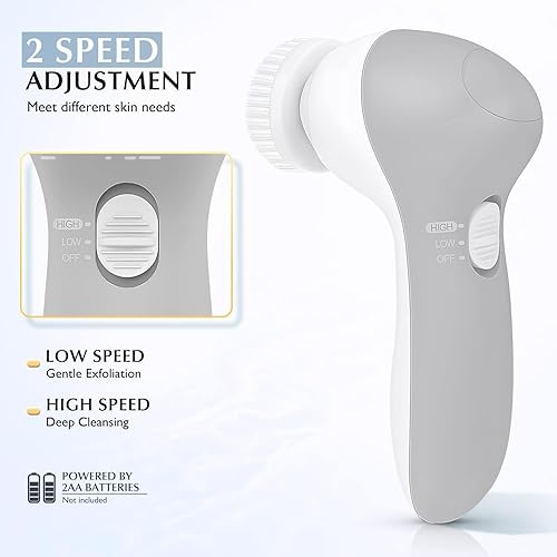 Miniatura 56 de Cepillo de limpieza facial: Dispositivo limpiador eléctrico exfoliante giratorio, impermeable con limpieza profunda y exfoliación giratoria; máquina