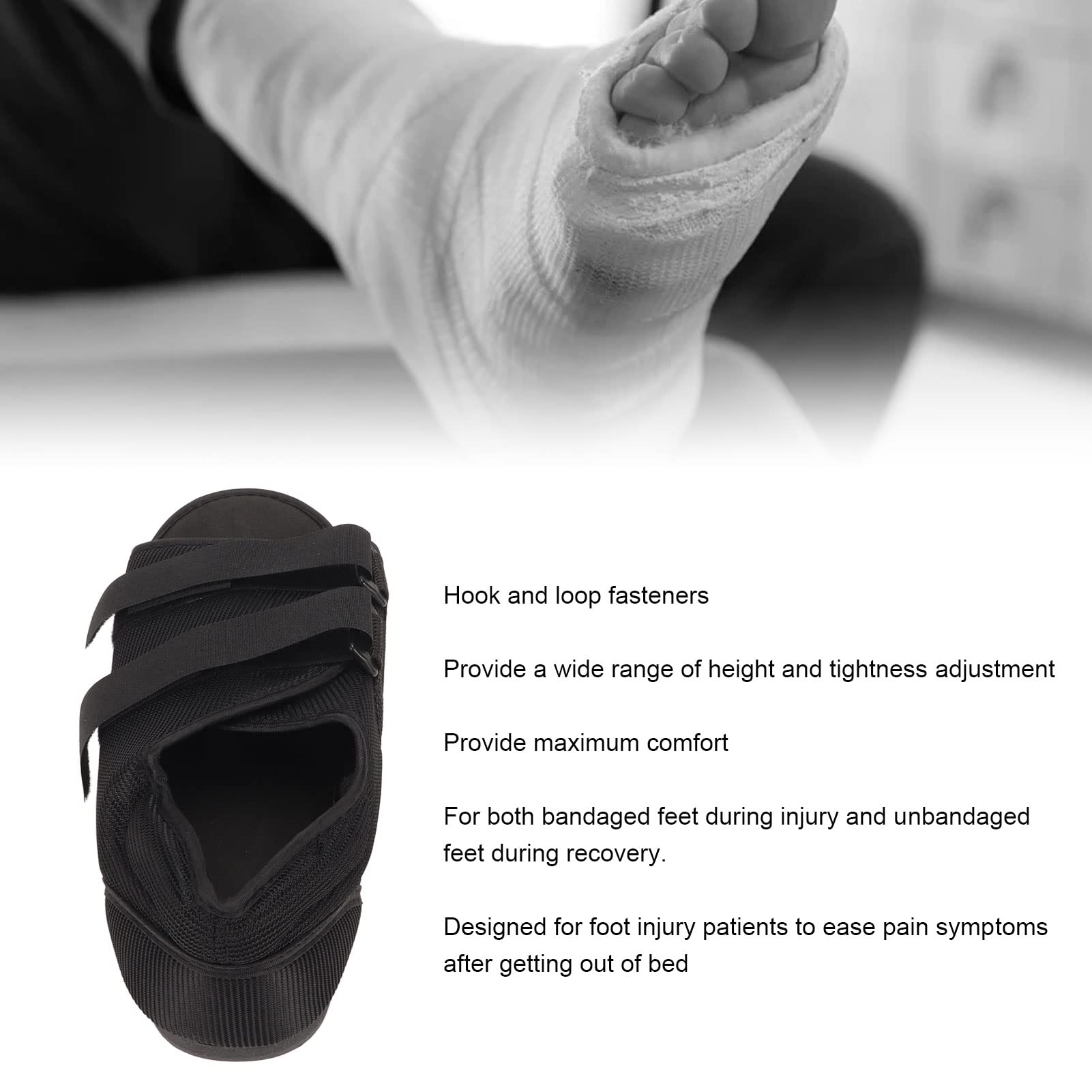Zapato Postoperatorio Para Caminar, Zapato Post Operatorio Cirugía Pie y Dedos, Bota de Yeso con Correas Ajustables, Calzado Ortopédico con Ciere de Pegar para Fracturas, Zapatos para Juanetes