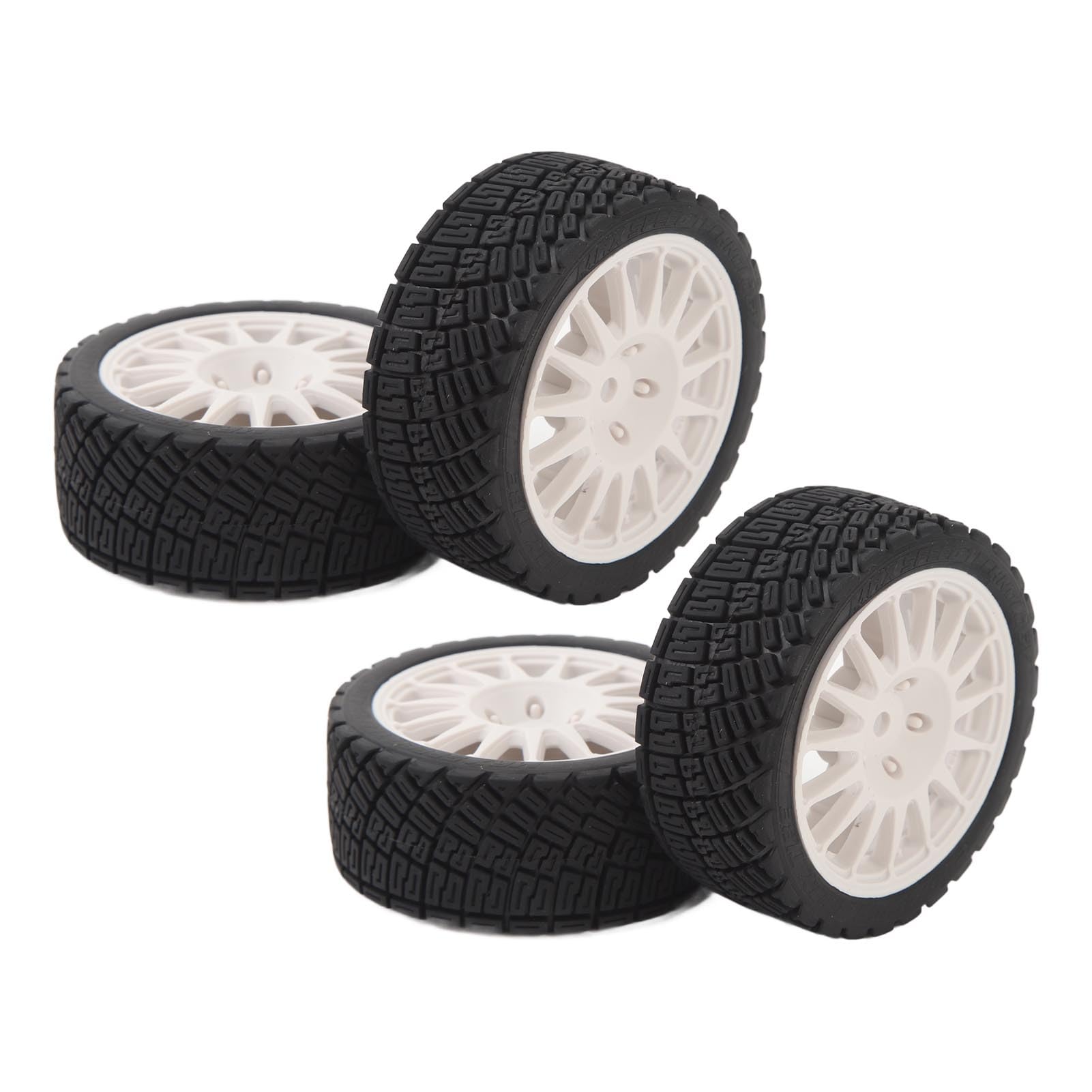 4pcs Pneus de Voiture RC, Roue Pneus en Caoutchouc avec moyeux pour RC 1/10 Voiture à chenilles Tout Terrain