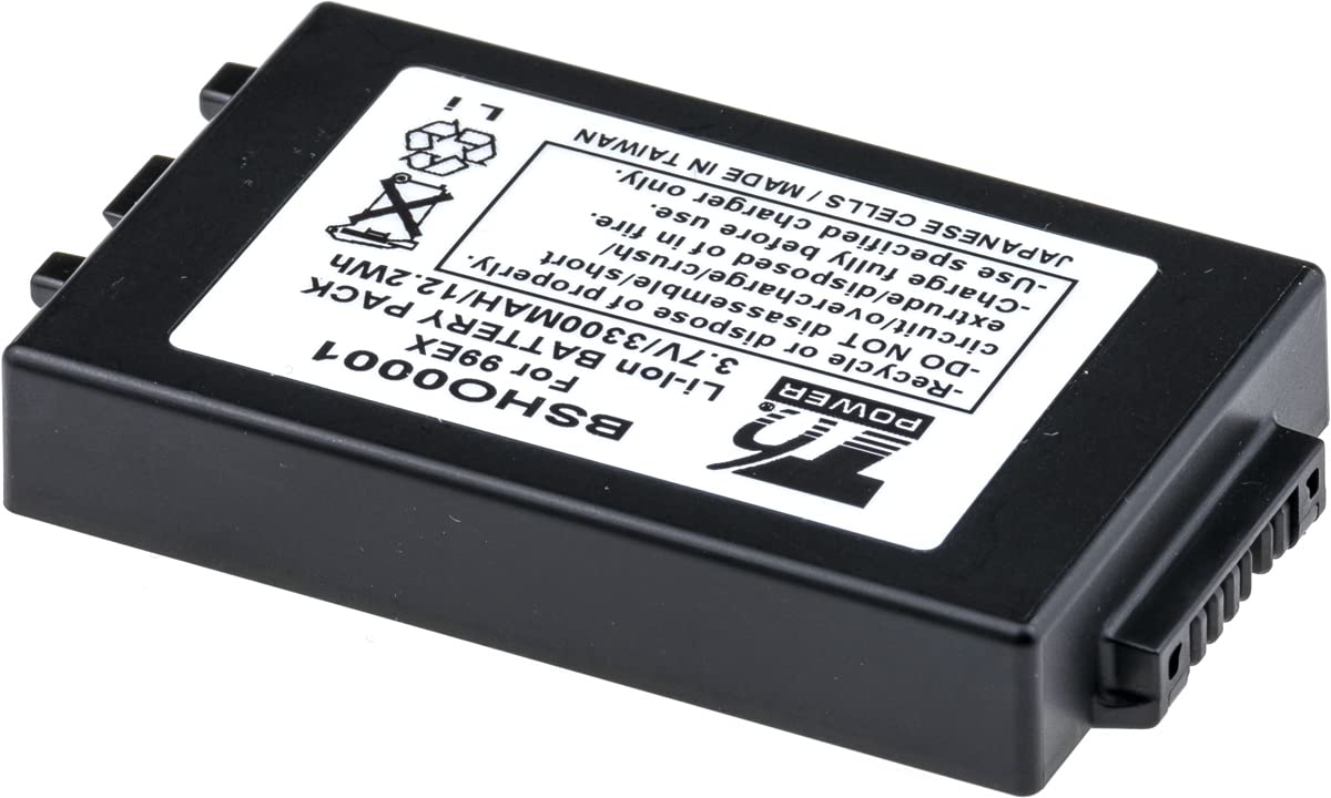 Batteria T6 Power per scanner di codici a barre Honeywell, numero di parte 99EX-BTSC-1, Li-Ion, 3,7 V, 3300 mAh (12,2 Wh), nero