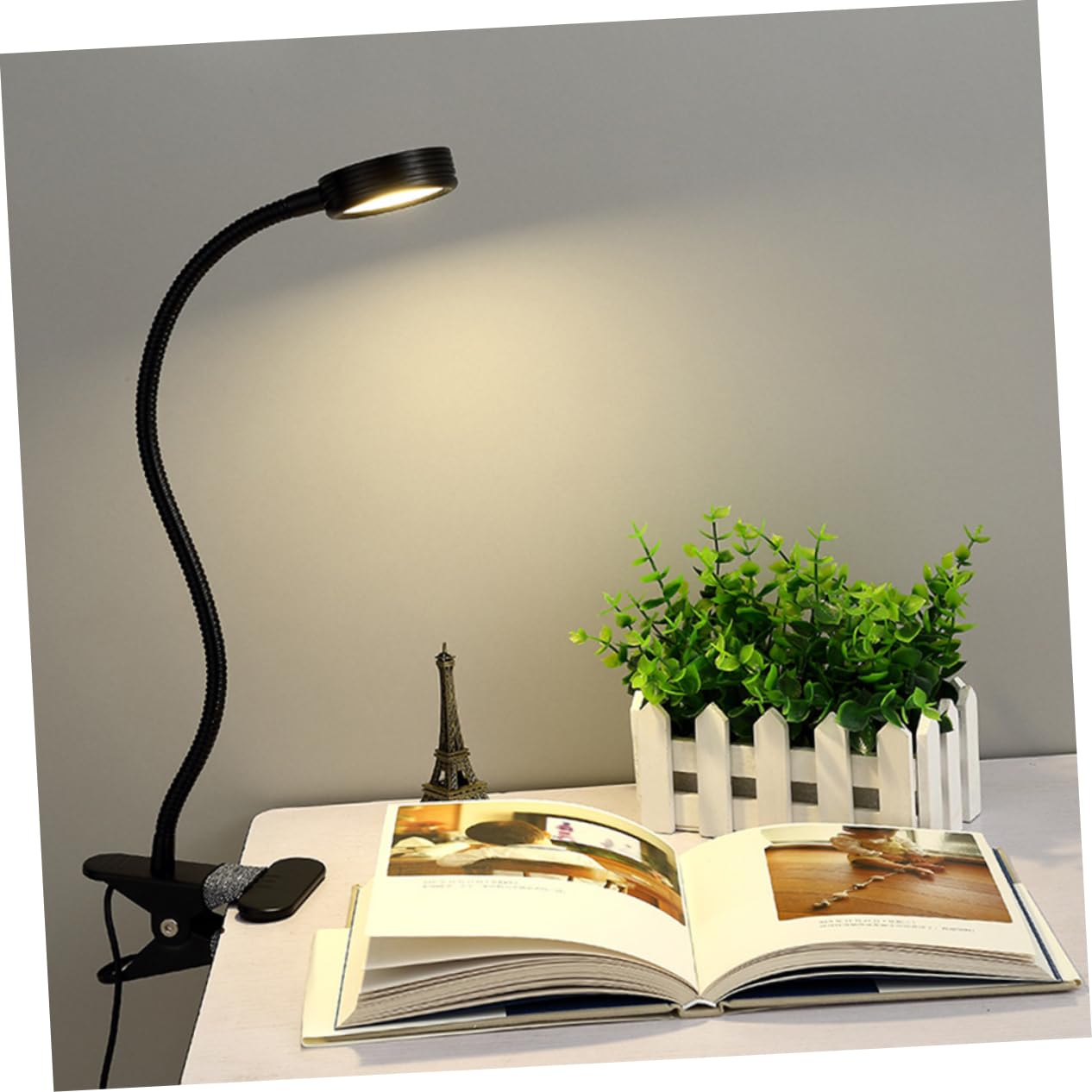 NUOBESTY LED Clip Reading Light Brightness Color Modes Flexible Gooseneck Book Lamp for Bed Desk and Headboard Eye Friendly LED Light for Night Reading Black