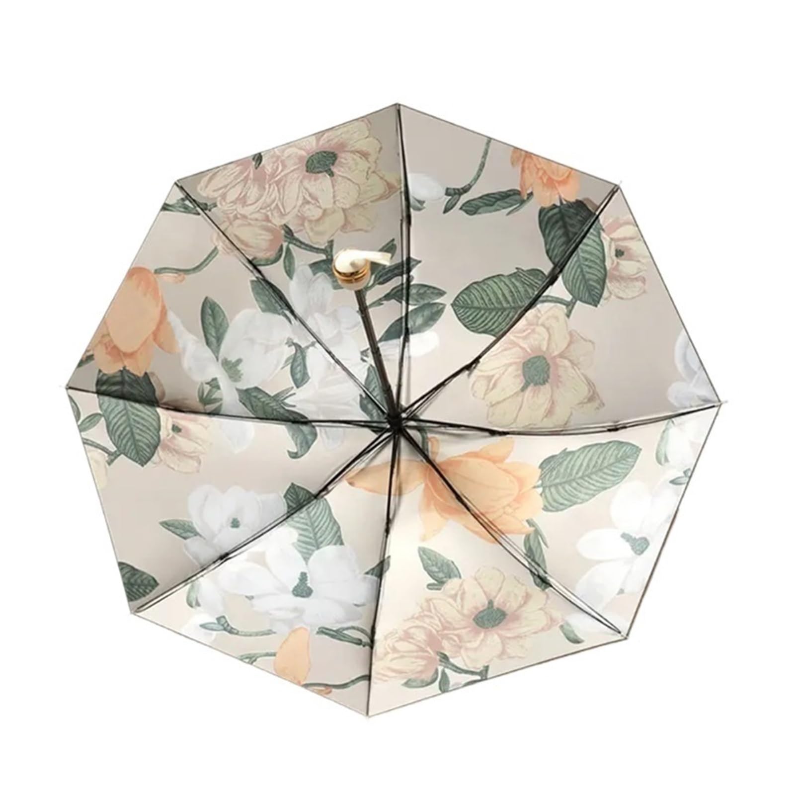 Kortran Women's Floral Umbrella, Sunshade, Foldable Rain Or Shine Umbrella, Folding Umbrella(Orange)