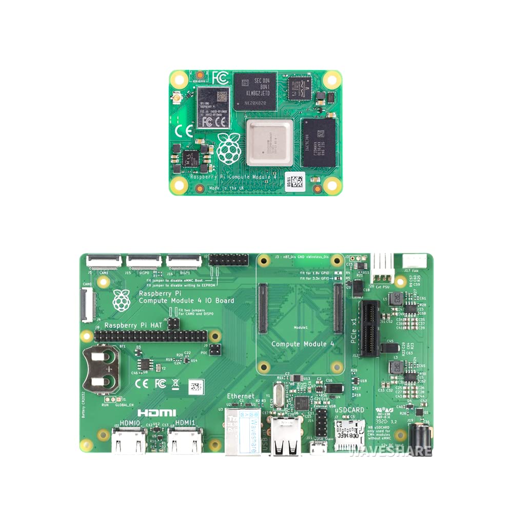 Raspberry Pi Compute Module 4 con scheda I/O Module 4 per Raspberry Pi, (CM4 1 GB, Lite, non wireless)