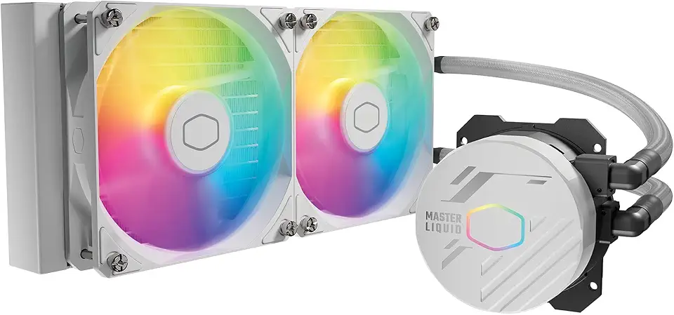 Cooler Master Masterliquid 240L Core Branco 240Mm Close-Loop Aio Liquid Cooler, Argb Sync, Gen S Coldplate Pump, 120Mm Pwm, Cryofuze 14W/Mk, Amd Ryzen Am5/Am4, Intel Lga1700/1200 (Mlw-D24M-A18Pz-Rw)