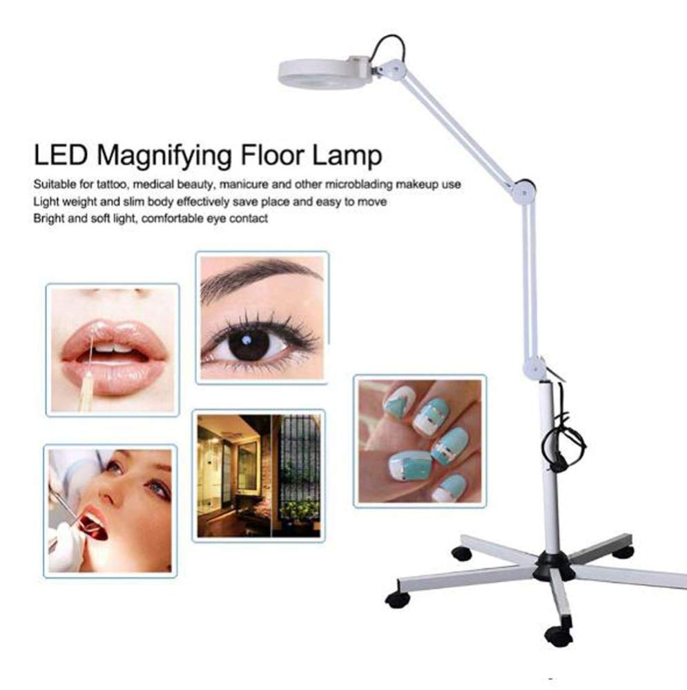 Lámpara De Aumento 8X, Lámpara De Pie, Lupa, Giratoria Plegable, Ajustable En Altura, para Equipos De Belleza, Uñas, Tatuajes Y Cuidado De La Piel