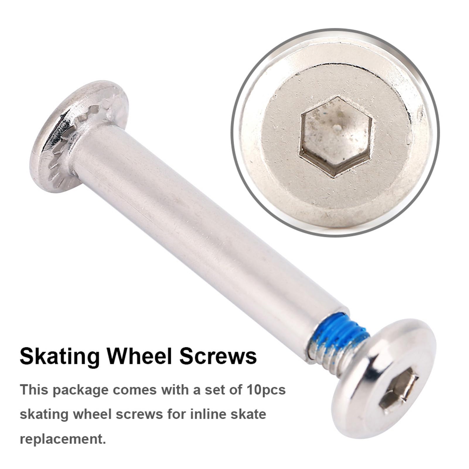 10 tornillos de repuesto para patines, tornillos de hardware para ejes de ruedas, kit de reparación de cambios de 31 mm y 36 mm (Longitud interior 31mm)