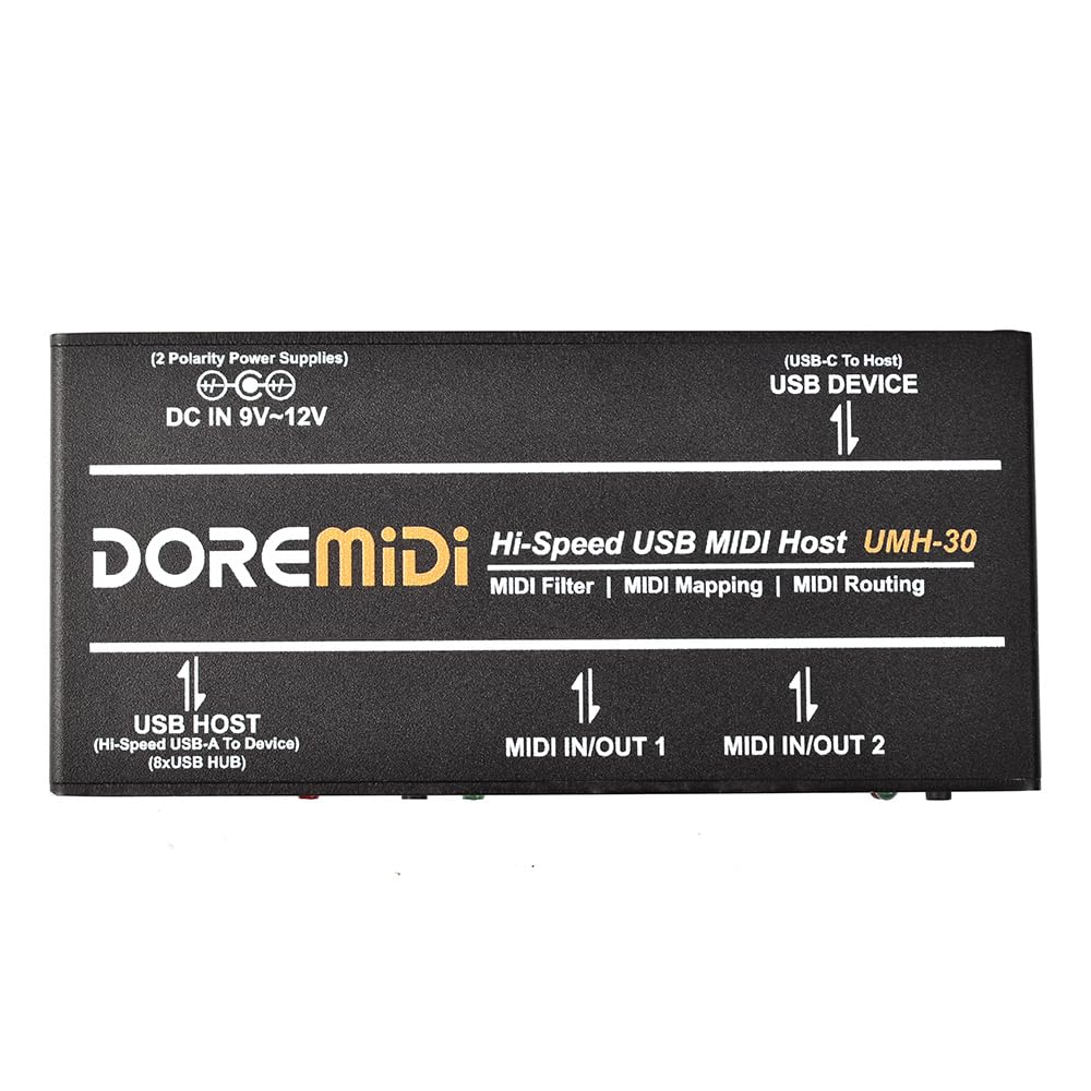 USB de alta velocidad HOST 3G MIDI Host Interfaz Box MIDI USB a MIDI Converter cuenta con USB 2.0 de alta velocidad (UMH-30)