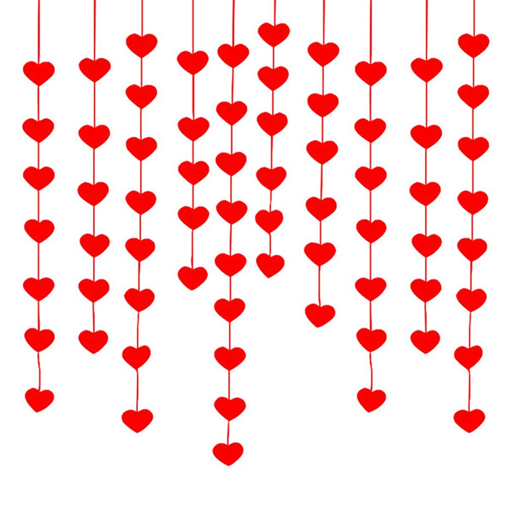 Guirnalda de corazones rojos para celebrar el amor verdadero en aniversarios y bodas