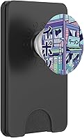 Vista 6 de Pink Purple Blue Synthwave PopSockets PopGrip: agarre intercambiable para teléfonos y tabletas PopSockets MagSafe PopGrip para iPhone