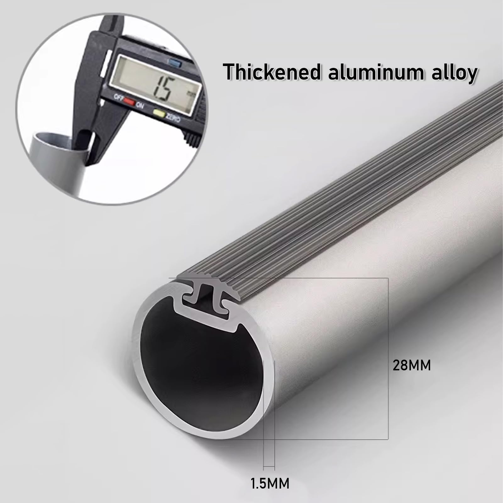 Wytrzymałe aluminiowe karnisze 100 cm – szare podwójne pręty z cichymi pierścieniami i wspornikami wpuszczanymi do zasłon przezroczystych i zaciemniających w salonie i sypialni