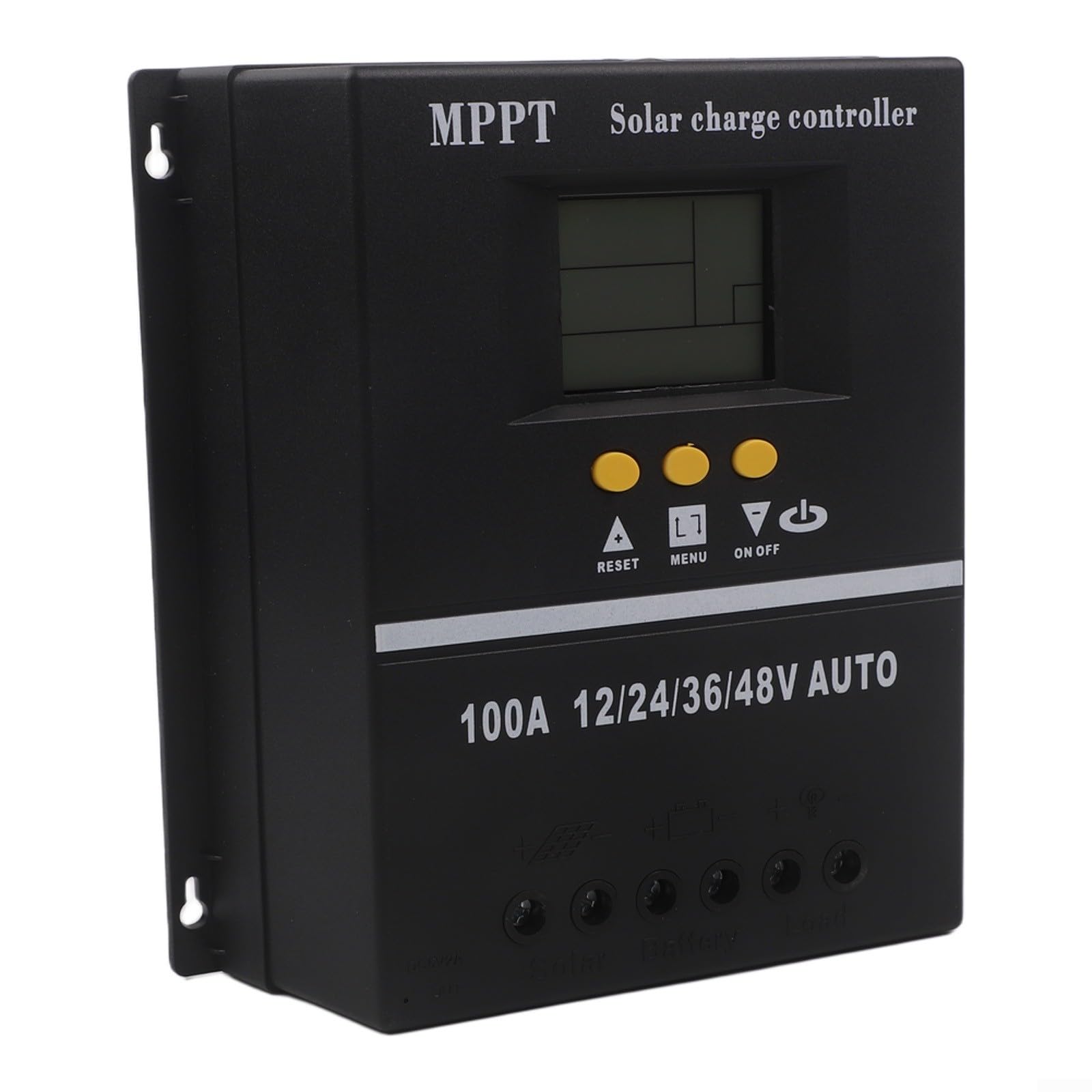 MPPT Regolatore di carica solare 60A/80A/100A, regolatore automatico della batteria 12V-48V con display LCD, uscita USB e CC, protezione da sovraccarico per sistemi di pannelli fotovoltaici (nero