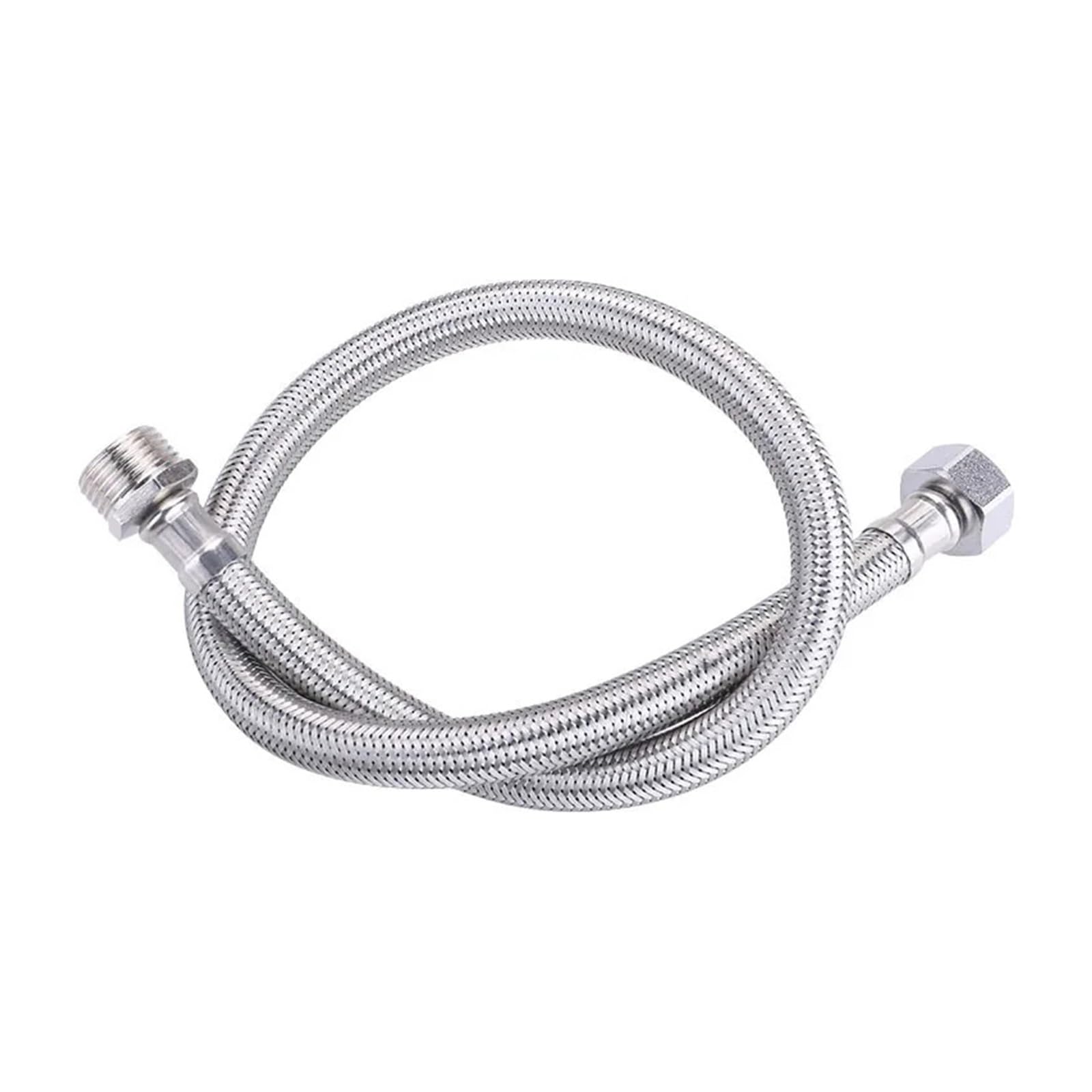 Tuyau tressé en acier inoxydable, chauffe-eau domestique, lavabo de toilette, robinet, tuyau d'entrée d'eau, Tubes d'extension G1/2 femelle X G1/2 mâle(150cm)