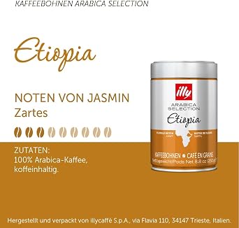 illy Coffee Beans, Arabica Coffee Beans Selection, Ethiopia, 250 g (Pack of 2)