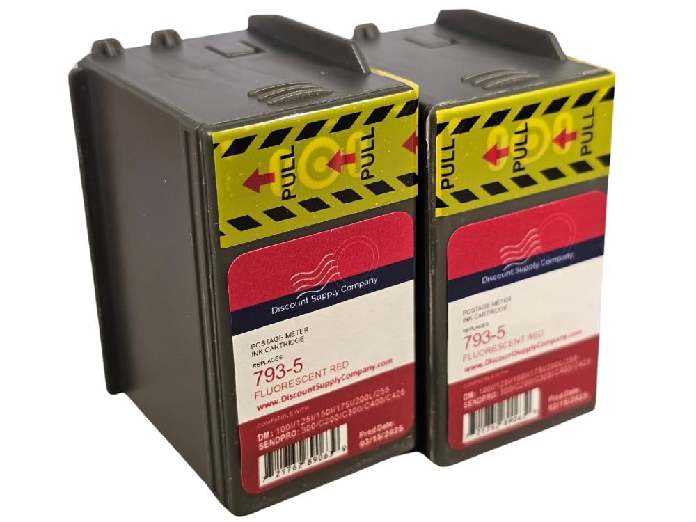 793-5 Cartridges (2pack) Compatible for Pitney Bowes P700, DM100i, DM125i, DM150i, DM175i, DM200L, DM225 Postage Meters, 90 Day Defect Guarantee USA