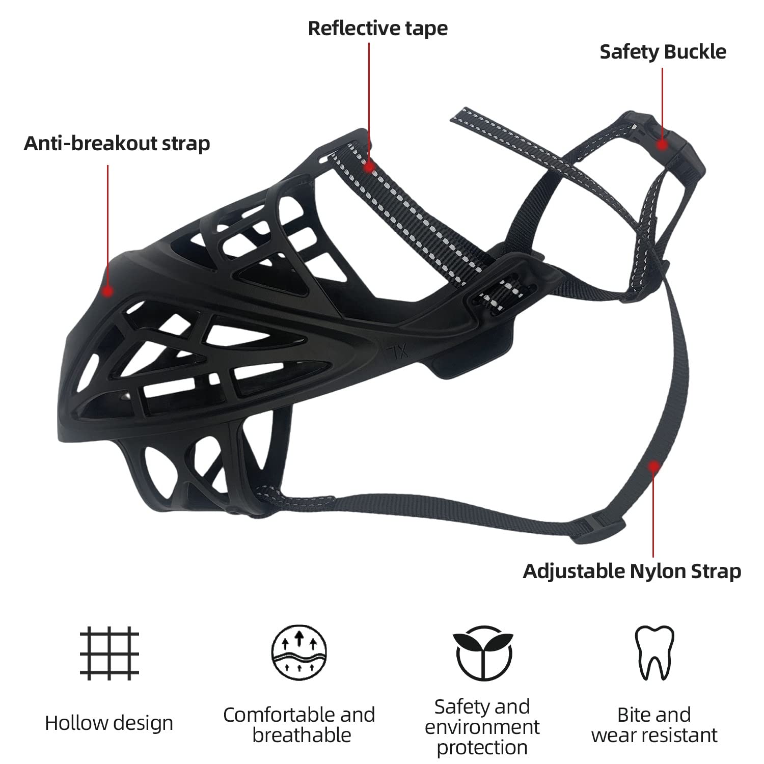 Dog Muzzle, Soft Basket Muzzle for Small Medium Large Sized Dogs, Dog Mouth Guard for Biting Chewing Scavenging, Allow Drinking & Eating, Confortable, Brethable, Bite & wear resitant (Blue, Medium)