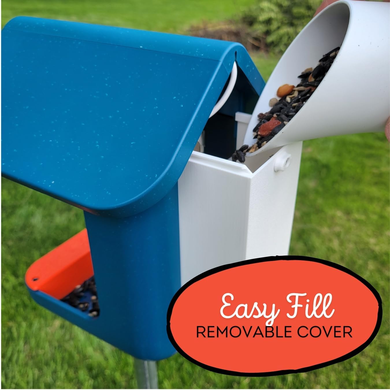 Generic Large Seed Hopper Extender Accessory for Bird Buddy Smart Feeder (Transparent)