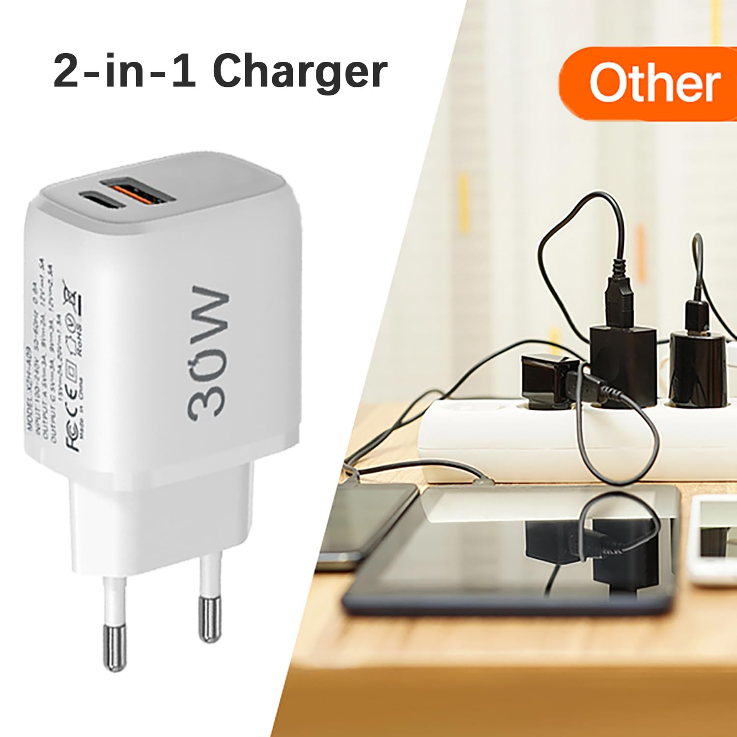 30W USB C Rapido Caricatore per Google Pixel 7a 7Pro 6a 6