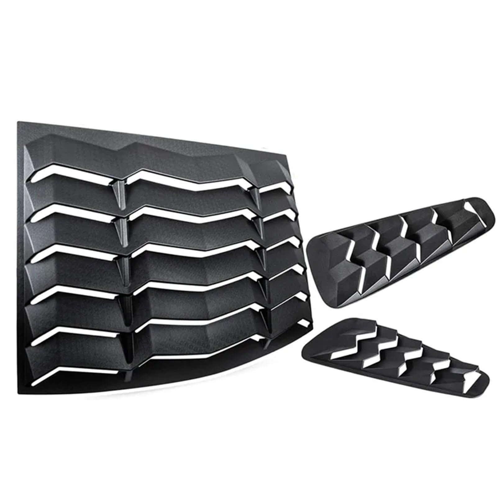 Rear+Side Window Louvers Windshield Sun Shade Cover GT Lambo Style ABS Compatible for Ford Mustang 2005-2014 (Matte Black)