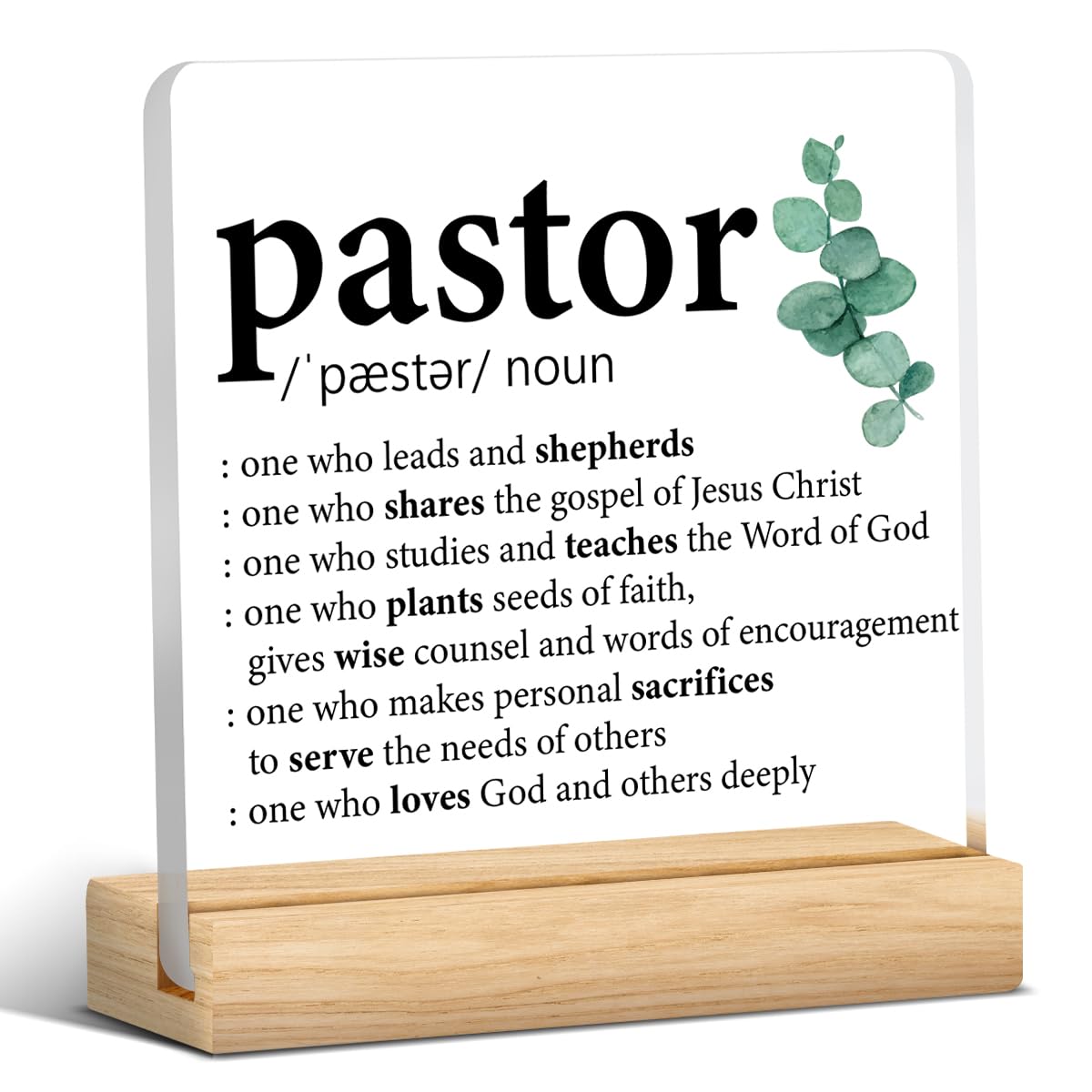 Pastor Gift, Pastor Appreciation Gifts, Thank You Gift for Pastor Clear Desk Decorative Sign Pastor Definition Acrylic Plaque Sign Home Office Desk Decor