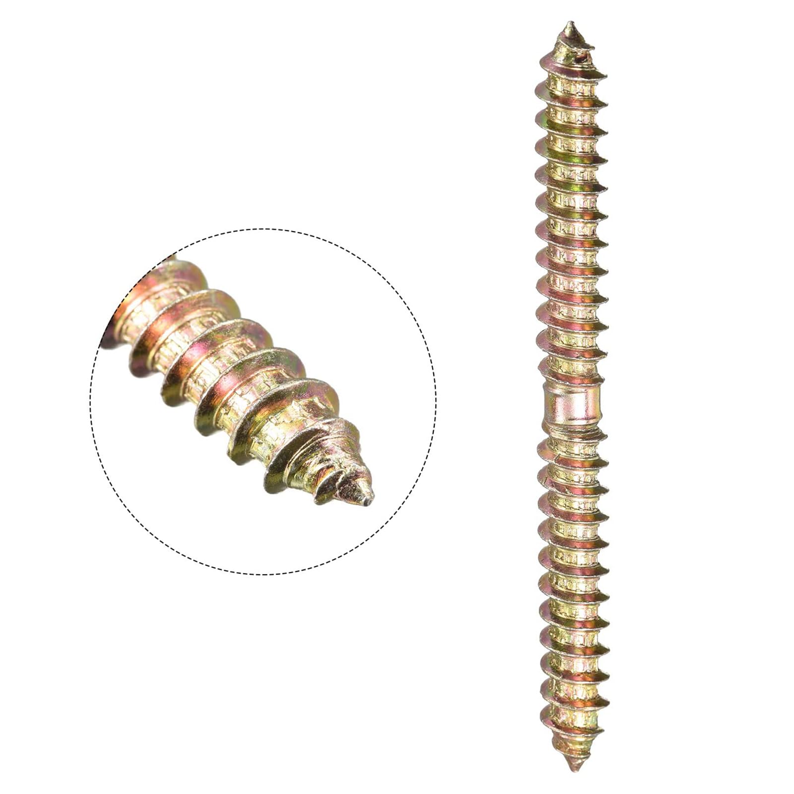 TOP-VIGOR 24Pcs Hanger Bolts, M6x70mm Double Ended Self-Tapping Thread Wood to Wood Dowel Screws, Double Ended Dowel Screws - Image 4