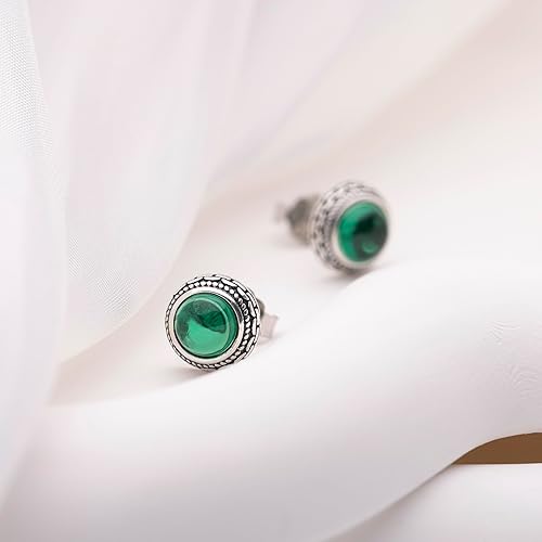 Miniatura 75 de Real Crystal Birthstone Sterling Silver Stud Earrings Jewelry for Women Fashion Trendy Western 925 Antiqued Boho Handmade Best Gift for Her keenove