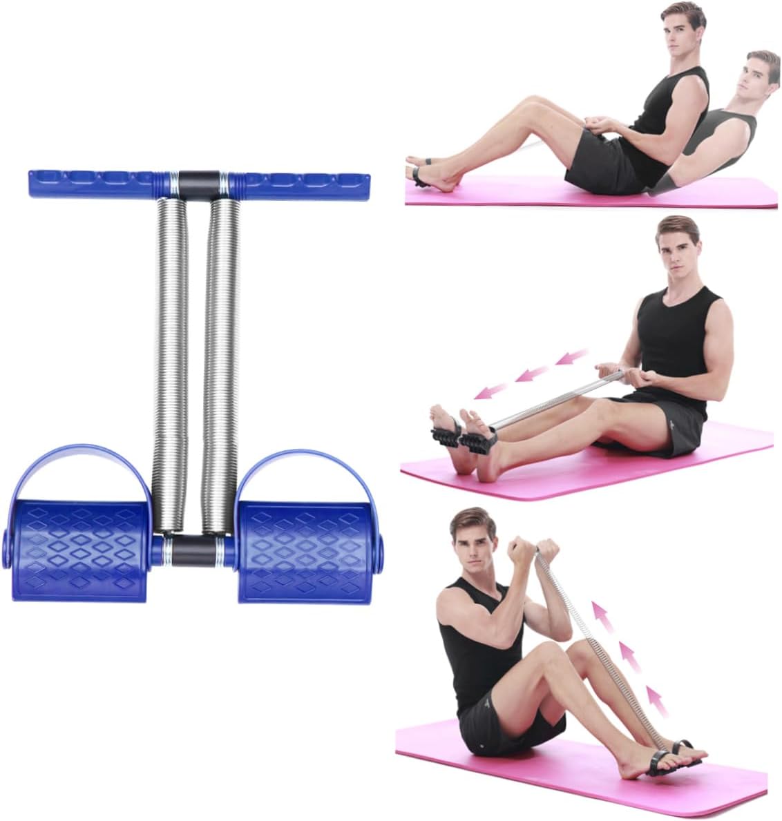 Home Fitness Pedal Leg Puller Double Spring Resistance Bands for Leg Exercise Portable Workout Equipment for Women and Men