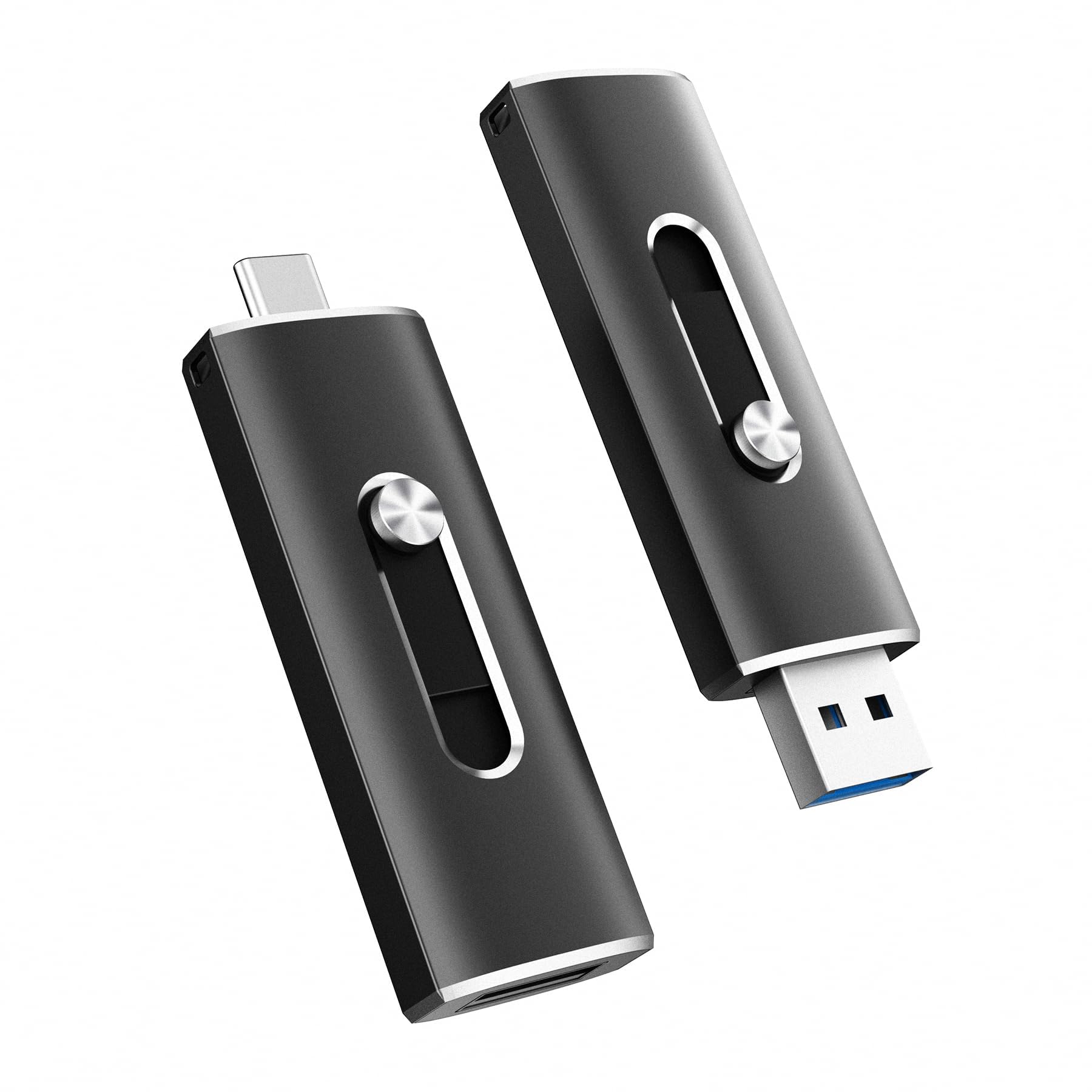 Podwójny dysk flash USB 3.2 Gen 1 typu A i pamięć typu C (256 GB * 1 szt.) | Prędkość odczytu 150 MB/s, konstrukcja przesuwna bez zatyczki, metalowy korpus, kompatybilny z telefonem i komputerem
