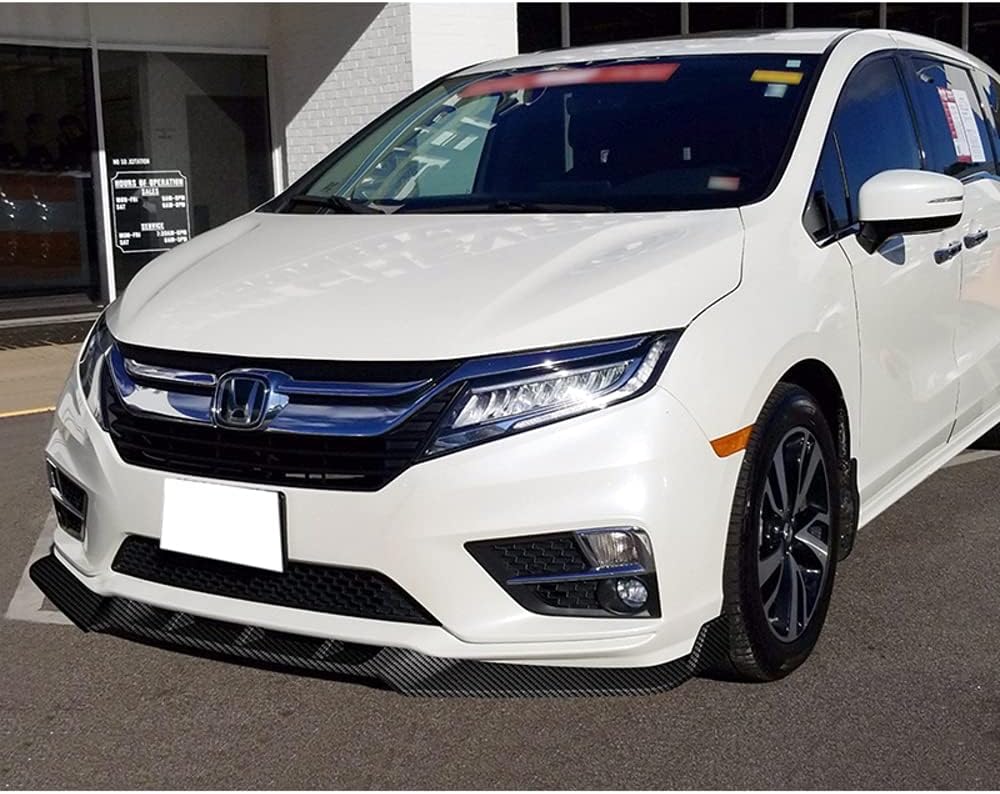 Front Bumper Lip fit for compatible with 2018-2020 Honda Odyssey, Front Bumper Lip Spoiler Air Chin Body Kit Splitter Painted Glossy Carbon Fiber ABS, 2019 (CK-Style)