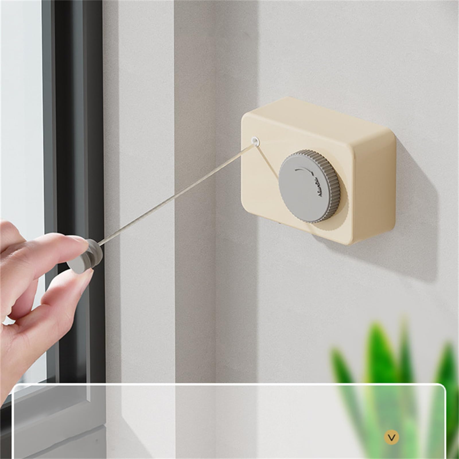 Retractable Clothesline Invisible Clothesline Indoor No-punch Wire Retractable Drying Rack for Bathroom, Hotel(Gold)