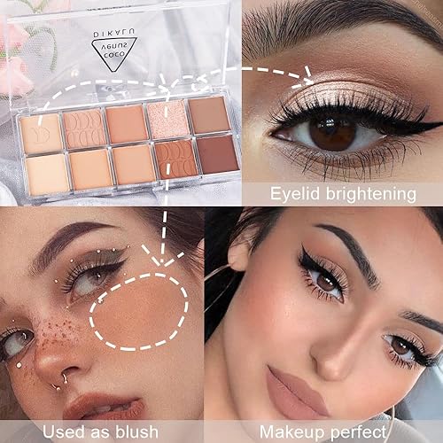 Miniatura 3 de AMY'S DIARY Paleta de sombra de ojos rosa de 12 colores, alta pigmentación, mezclable de larga duración paleta de ojos neutros (2)